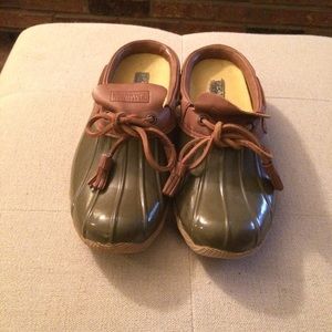 Army green sperry waterproof mule duck shoe