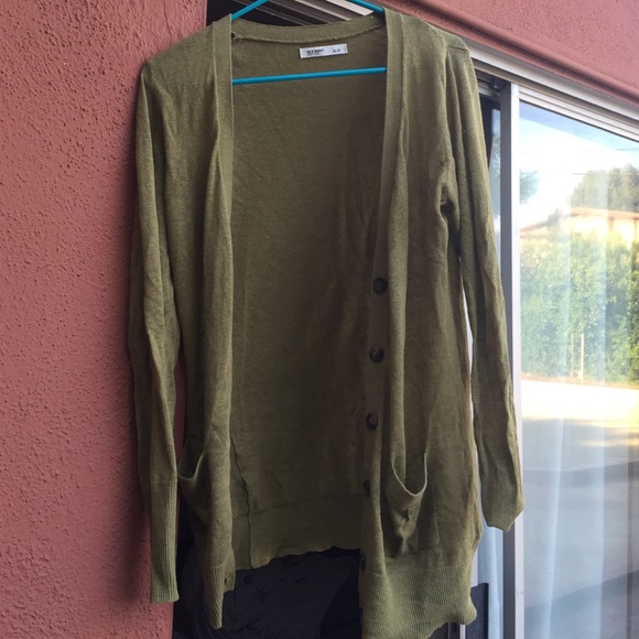 Olive Green sheer button cardigan old navy S