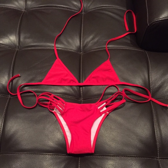 Sexy 2 piece red bathing suit size M