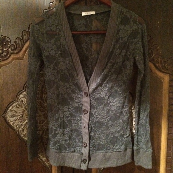 Gray Lace Cardigan