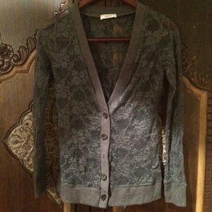 Gray Lace Cardigan