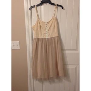 Cream lace and tool dress