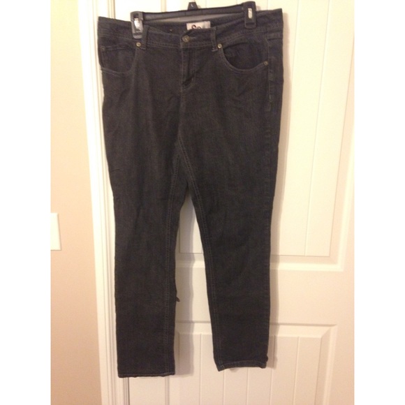Dark blue straight legged jeans