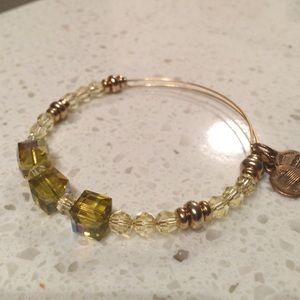 Alex and Ani green and gold Swarovski