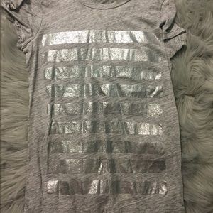 🌺Jcrew grey top with metallic stripes