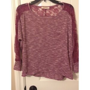 Purple floral lace top