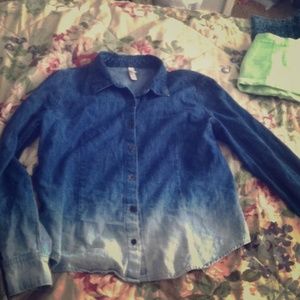 Ombre Denim button up