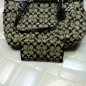Coach bag with matching wallet