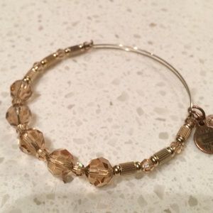 Alex and Ani tan Swarovski and gold bangle