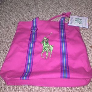 Pink polo tote bag