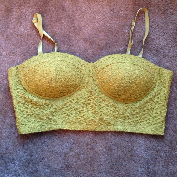 Never worn mustard yellow crop/bustier
