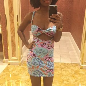 Nasty Gal Print Bodycon cutout Dress