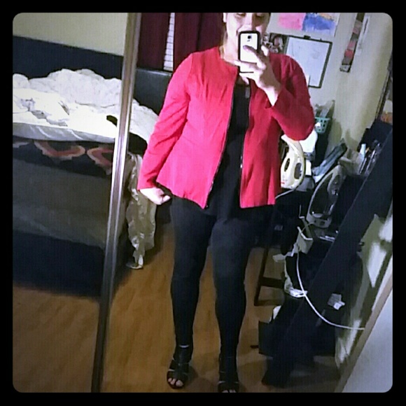 Torrid Christmas red peplum blazer