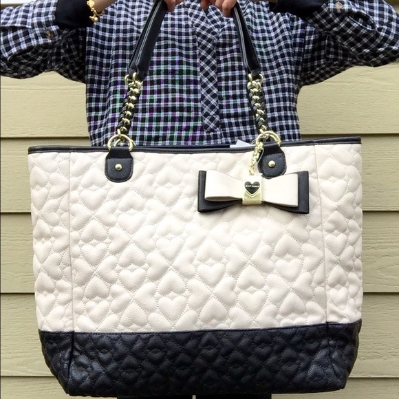 Betsey Johnson Heart Quilted Tote