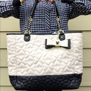 Betsey Johnson Heart Quilted Tote