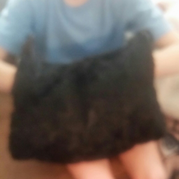 Real fur hand muff/purse