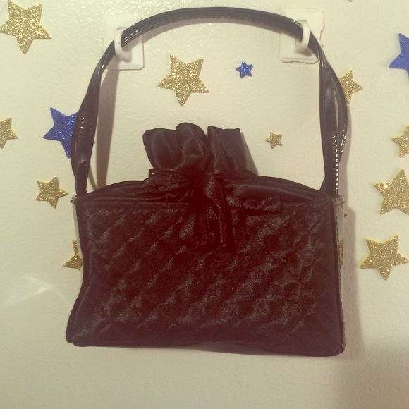 NWOT Quilted Satin Black Minibag, Evening or Prom
