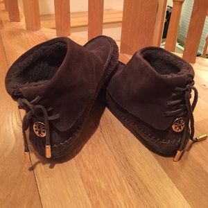 Tory Burch Collins Fringe Suede Mocassins