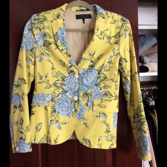 yellow floral blazer