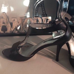 Bandolier striped black heels 8.5 M