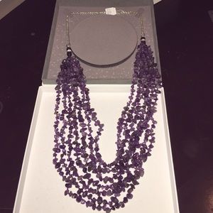 Lia Sophia genuine multi-strand Amethyst necklace