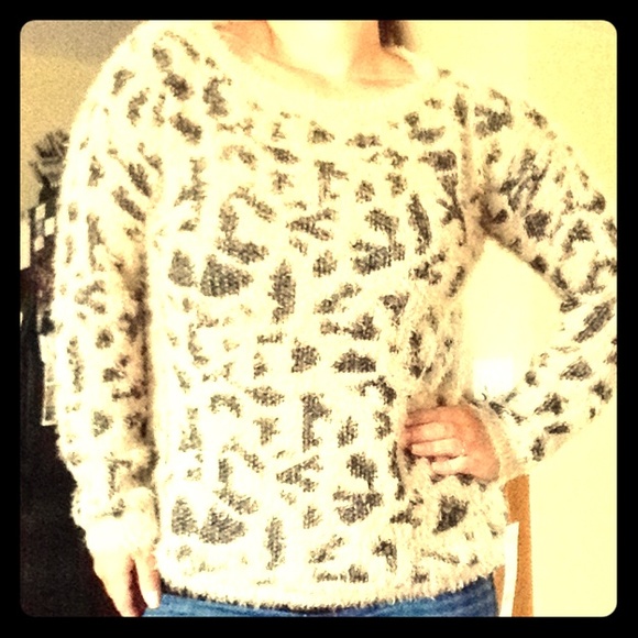 Animal Print Eyelash Sweater