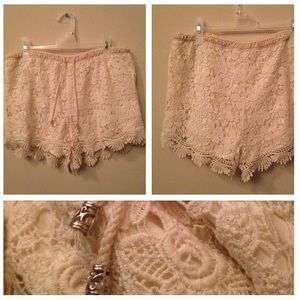 Crochet Drawstring Shorts
