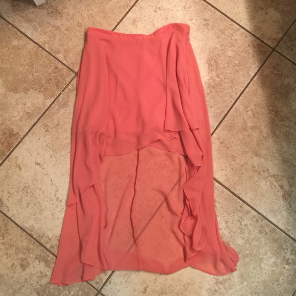 Peach High Low Skirt