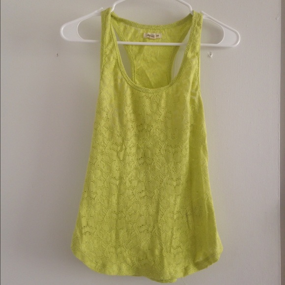 Lime green lace racerback tank