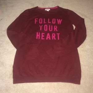 Follow Your Heart Maroon sweater