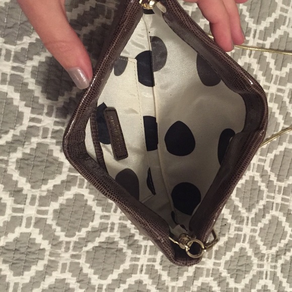 Kate Spade brown purse with log gold strap - Picture 3 of 4