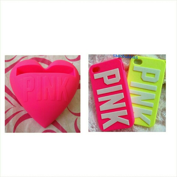 VS Pink glow in dark iphone 4s cases & speaker set