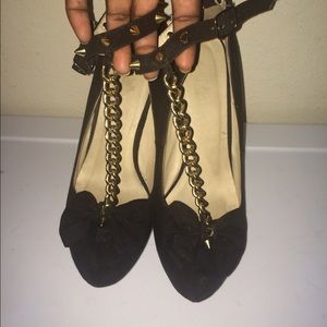 Charlotte Russe Spiked Bow T-Strap Pump