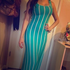 Beautiful Long blue and white stripped dress