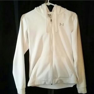 UA white zip up hoodie
