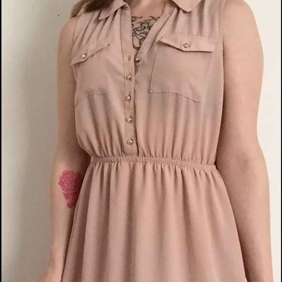 Peachy pink collared dress
