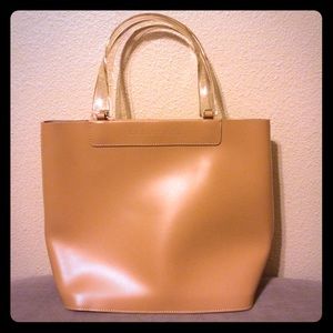 NWOT Lamarthe italian leather tan purse! Rare :)