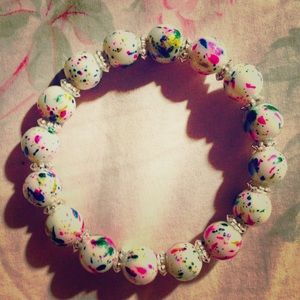 Handmade paint splatter bracelet