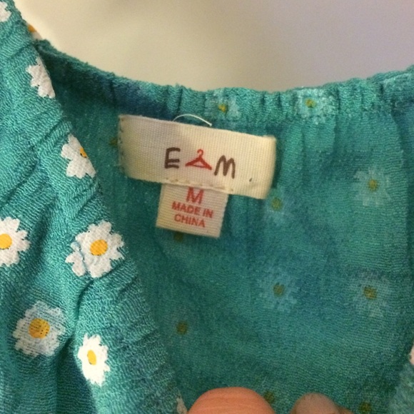 Turquoise daisy crop top - Picture 4 of 4