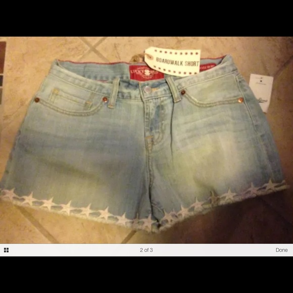 Lucky Brand Boardwalk Star Lace Trim Shorts