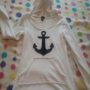 White anchor hoodie