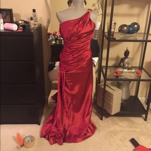 Red Silk Prom Dress