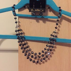 Fancy beaded necklace & earring set