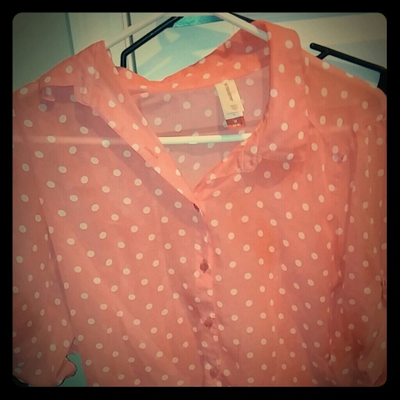 Coral and white polka dot rop