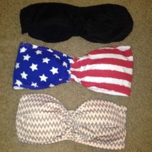 Bandu bras american flag, chevron, and lace