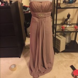 Champagne Evening Gown with Jewels