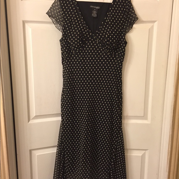 Black & beige polka dot dress