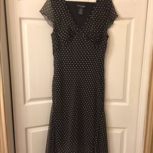 Black & beige polka dot dress