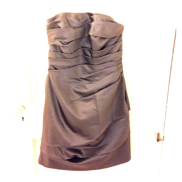Pewter silk cocktail dress