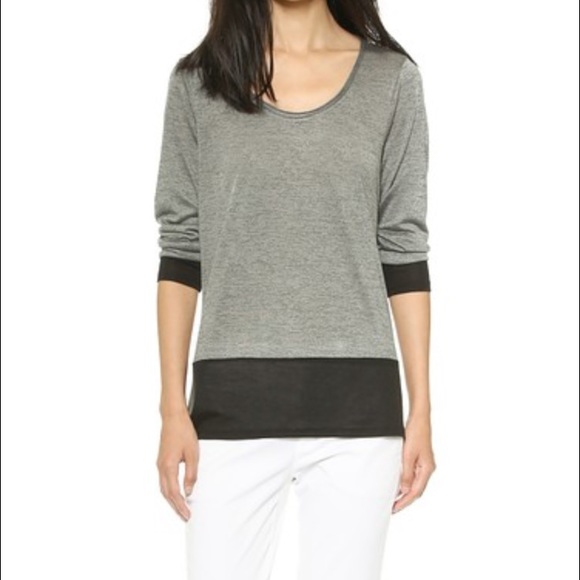 Vince Long Sleeve Colorblock Tee Size S